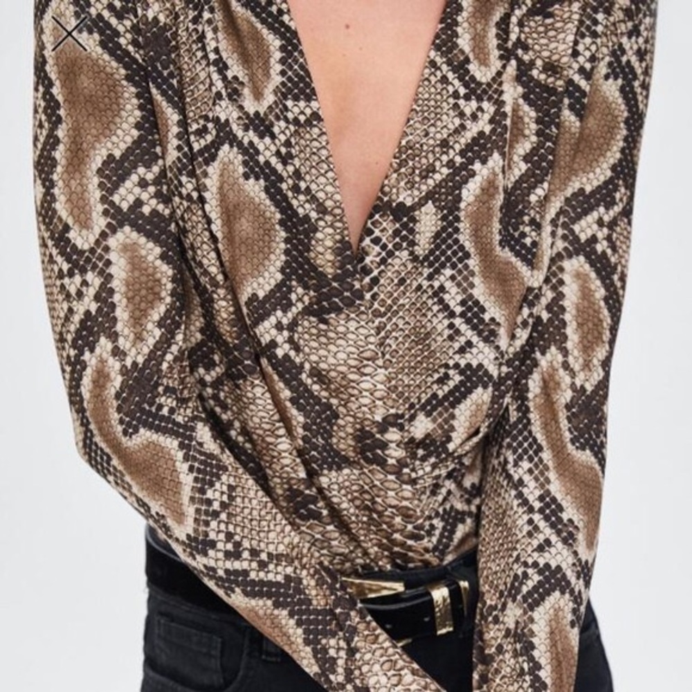 Zara snake skin print bodysuit